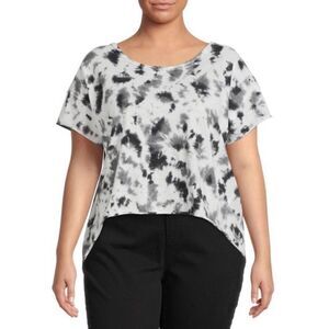 NWT Terra & Sky 3X Plus Size
High-Low T-Shirt Black White Tie Dye T-shirt Top
